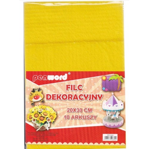 Penword декоративный фетр разных цветов, 10 шт, 30x40см 