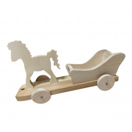 Wooden Toy Horse with Cart