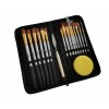 Set of brushes for drawing 18 items, a zippered pencil case included