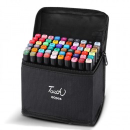 Set of professional alcohol double-sided markers TOUCH 60 colors in a case