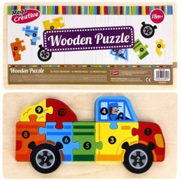 Wooden puzzle Machine. Puzzle of 10 elements