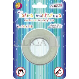 Transparent double-sided self-adhesive tape 20 mm x 1.5 m