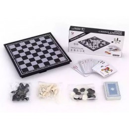 Chess, checkers and cards (3-in-1 on a magnet) 