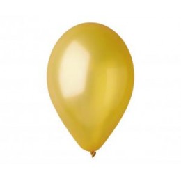 Yellow metallic balloons Ø 23 cm, set of 100 pieces.