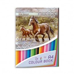 Альбом цветного картон "Кони", А4 (1703-0414)