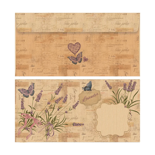 Decorated envelope, 22cm x 11cm x 0,2cm,  (1083-5001)