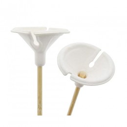 Balloon sticks with cups, bamboo + paper, 10 pcs