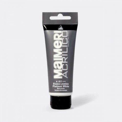 MAIMERI ACRILICO, 200 ml., Platinum white No. 017, Acrylic paint