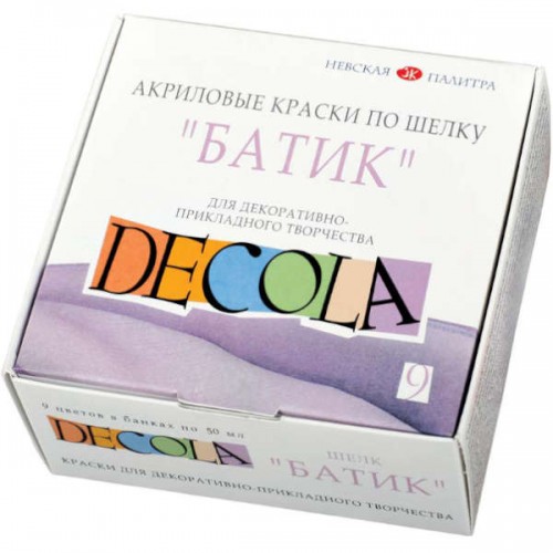 Acrylic paints on silk DECOLA BATIK, 9x50 ml.