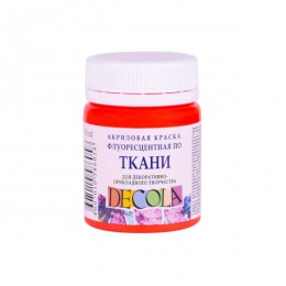 Акриловая краска с флуоресцентным эффектом DECOLA, Красная, 50 мл.
