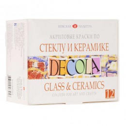DECOLA acrylic paints for glass and ceramics, 12x20 ml.