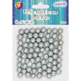  Foam silver balls, 50 pcs. 