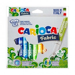 Carioca, "Fabric Liner", 12 цветов, Фломастеры для ткани