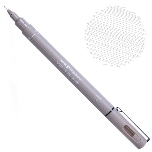 Ink liner UNI PIN, Light Gray, Brush