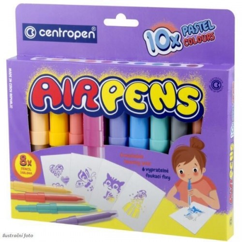 Air markers AIRPENS PASTEL COLORS, 10 colors