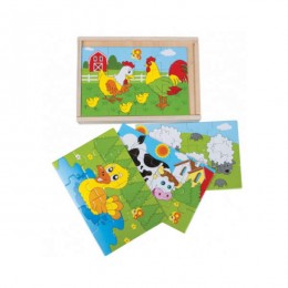 PUZZLE, Country animals, Wooden puzzle