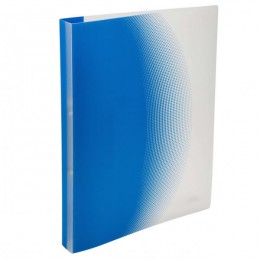 Folder with 2 rings OFFICE POINT "HELIOS",transparent (blue)