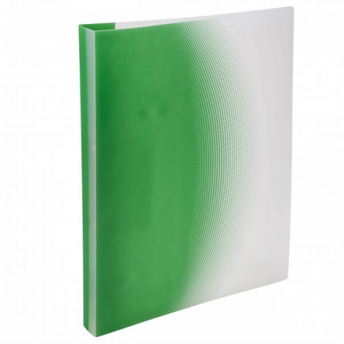 Folder with 2 rings OFFICE POINT "HELIOS",transparent (green)