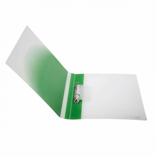 Folder with 2 rings OFFICE POINT "HELIOS",transparent (green)