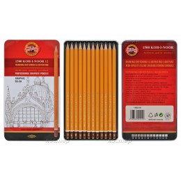 Set of 5B-5H graphite pencils 12 pieces