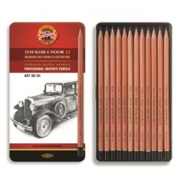 Set of graphite pencils 8B-2H 12 pieces