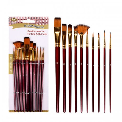 Set of synthetic brushes ARTIST BRUSH SET, 10 pcs.