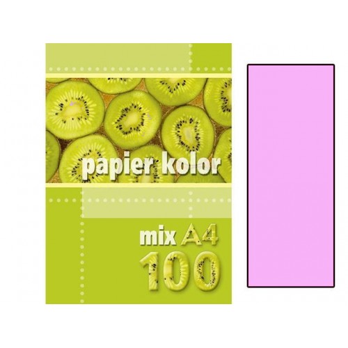 Комплект розовой цветной бумаги KRESKA (A4, 100 листов, 160 g/m²)