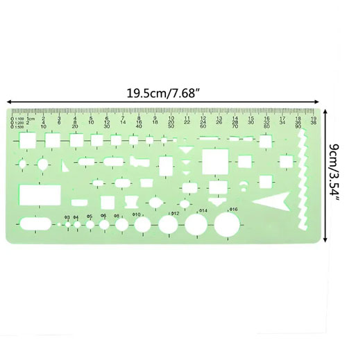 Plastic ruler - "Geometry" stencil 