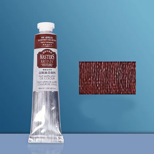 Масляная краска Marie's, Прозрачный красно-коричневый №680, 60 мл.