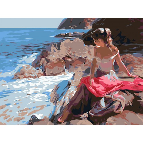 Painting by numbers “Girl by the sea” 30x40 cm 