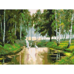 Painting by numbers “Birch Grove” 30x40 cm -