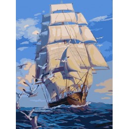 Painting by numbers “Sailboat” 30x40 cm 