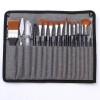 Set of brushes for drawing 17 items, a zippered pencil case included