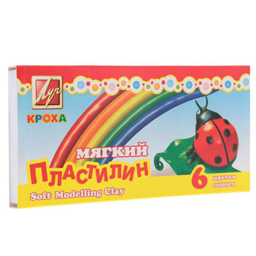 Mīkstais vaska plastilīns “Kroha” (6 krāsas)