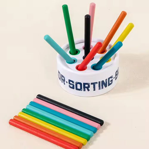 Wooden Color Sorting Toy “Color Buckets” (Montessori Method)