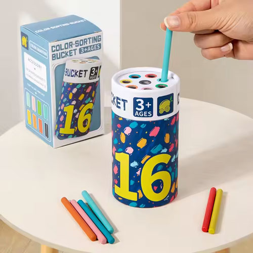 Wooden Color Sorting Toy “Color Buckets” (Montessori Method)