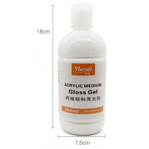 Acrylic Medium Gloss Gel, 500ml.