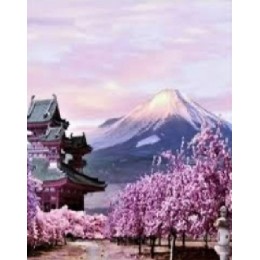 "Фудзияма" Алмазная мозаика на подрамнике, 40х50 см 