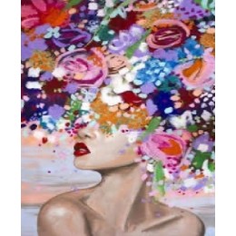 "Девушка-весна" Алмазная мозаика на подрамнике, 40х50 см 