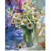 "Ромашки в вазе" алмазная мозаика на холсте с подрамником, 40х50