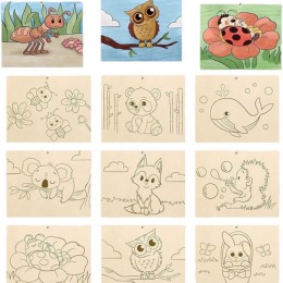 Набор для рисования деревянные дощечки 15 шт. "Герои мультфильмов"