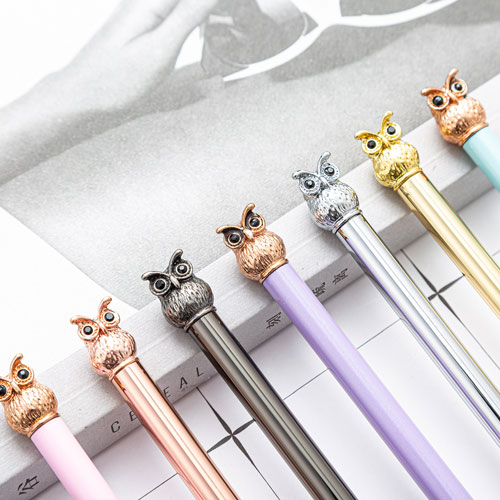 Owl Shaped 1.0mm Metal Ballpoint Pen 