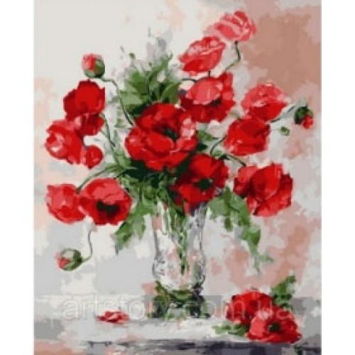 Картина по номерам «Букет маков в вазе», 40x50 см