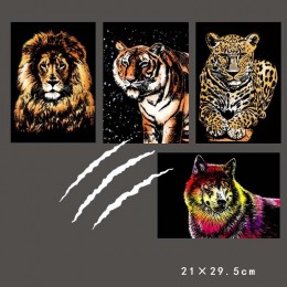 Scratch cards A4, "Safari animals"