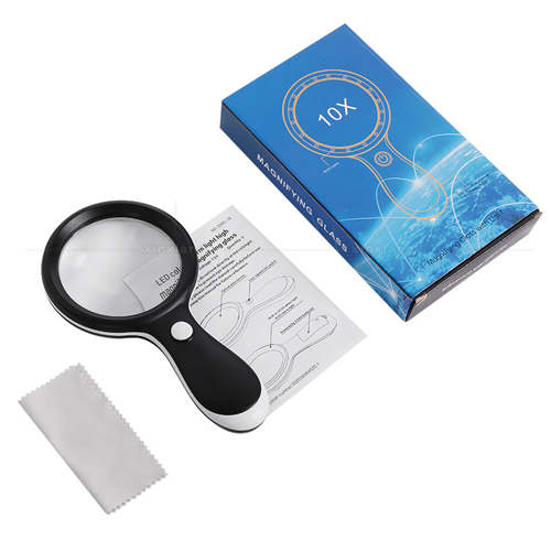 Hand magnifier with 10xLED light