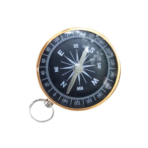 Pārnēsājams kompass (dzeltens metāls)