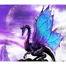 "Дракон" алмазная мозаика на холсте с подрамником, 20х30