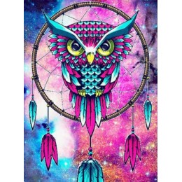  "Owl and dreamcatcher" Diamond mosaic on frame, 30x40