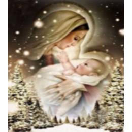 "Дева Мария" алмазная мозаика на холсте с подрамником, 30х40