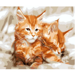  "Two red kittens" Diamond mosaic on frame, 40x50